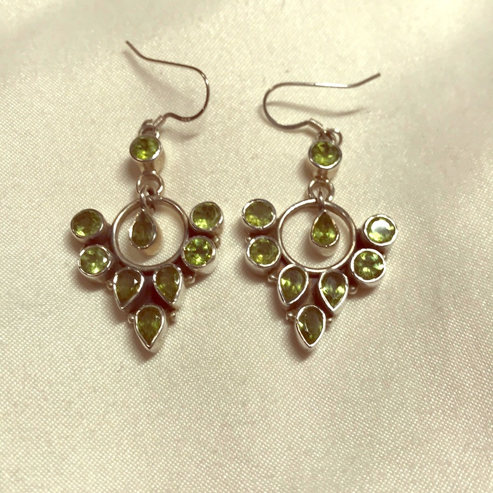 NWOT Handmade Sterling Silver & Peridot Earrings